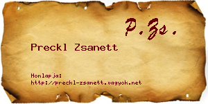 Preckl Zsanett névjegykártya